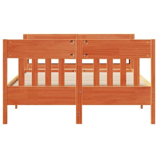 sengeramme uden madras 140x190 cm massivt fyrretræ gyldenbrun