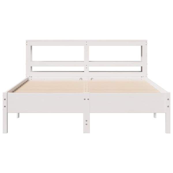 sengeramme uden madras 160x200 cm massivt fyrretræ hvid