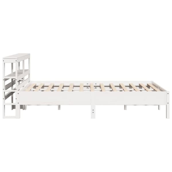 sengeramme uden madras 160x200 cm massivt fyrretræ hvid