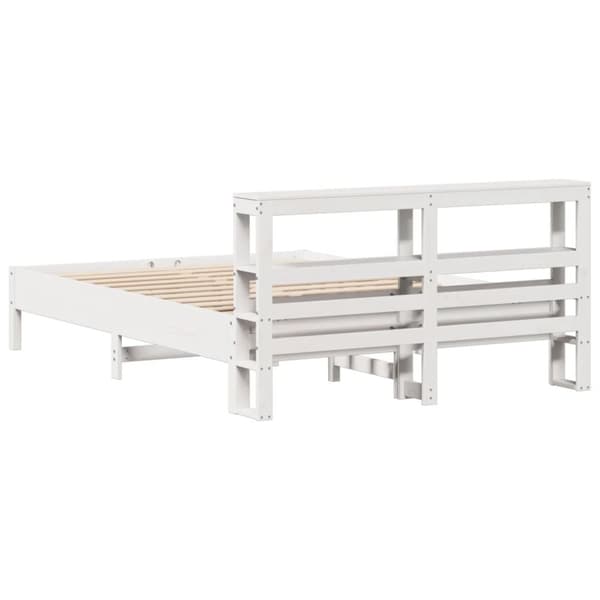 sengeramme uden madras 160x200 cm massivt fyrretræ hvid
