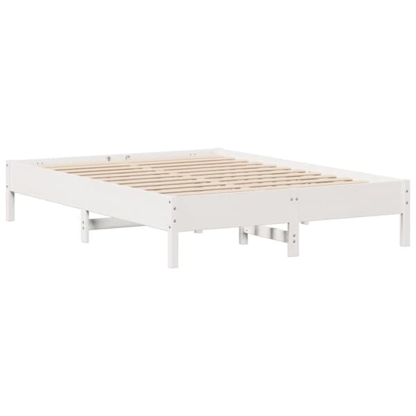 sengeramme uden madras 160x200 cm massivt fyrretræ hvid