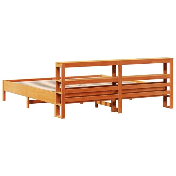sengeramme uden madras 180x200 cm massivt fyrretræ gyldenbrun