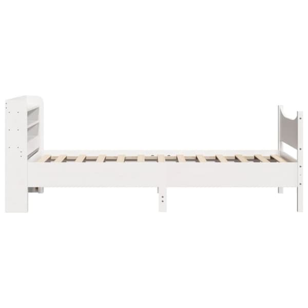 sengeramme med sengegavl 75x190 cm massivt fyrretræ hvid
