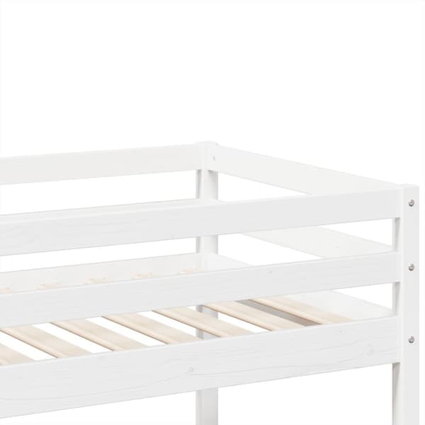 køjeseng 80x200 cm massivt fyrretræ hvid
