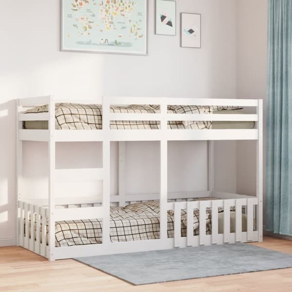 Våningssäng vit 90x190 cm massiv furu