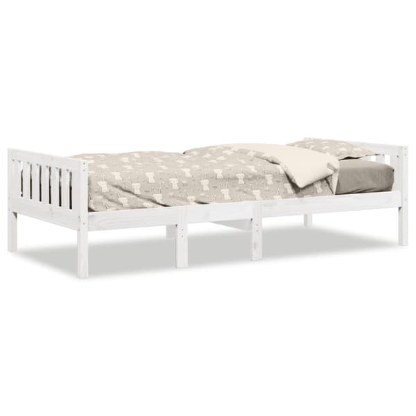 juniorseng uden madras 90x200 cm massivt fyrretræ hvid