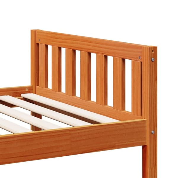 juniorseng uden madras 75x190 cm massivt fyrretræ gyldenbrun