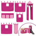 Miniatyrbild 5 av 10: Loftsäng med torn rosa 90x200 cm massiv furu