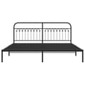 Miniatyrbillede 4 af 8: sengeramme med sengegavl 200x200 cm metal sort