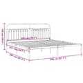 Miniatyrbillede 8 af 8: sengeramme med sengegavl 200x200 cm metal sort
