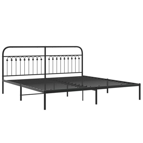 sengeramme med sengegavl 200x200 cm metal sort