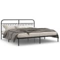 Miniatyrbillede 1 af 8: sengeramme med sengegavl 200x200 cm metal sort