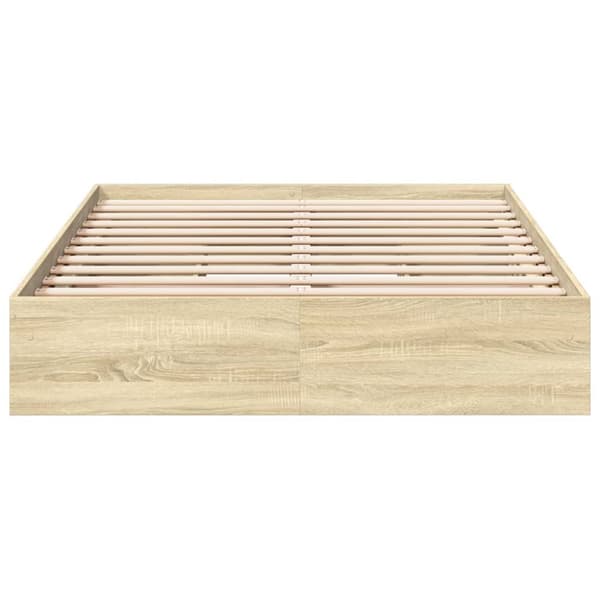 sengeramme med skuffer 140x200 cm konstrueret træ sonoma-eg