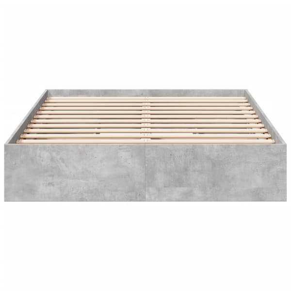 sengeramme med skuffer 140x190 cm konstrueret træ betongrå