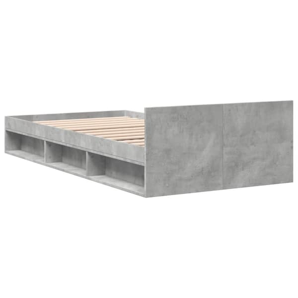 sengeramme med skuffe 90x190 cm konstrueret træ betongrå