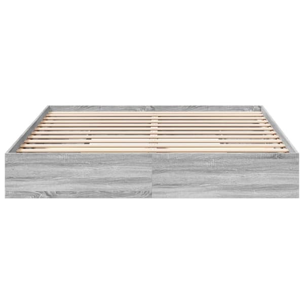 sengeramme med skuffer 180x200 cm konstrueret træ grå sonoma-eg