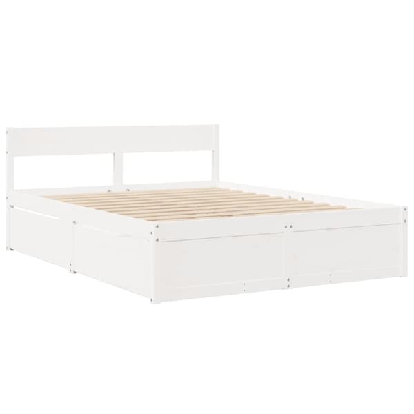 sengeramme uden madras 160x200 cm massivt fyrretræ hvid
