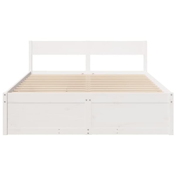 sengeramme uden madras 160x200 cm massivt fyrretræ hvid