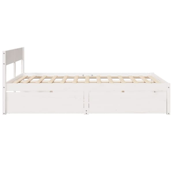 sengeramme uden madras 160x200 cm massivt fyrretræ hvid