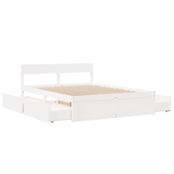 sengeramme uden madras 160x200 cm massivt fyrretræ hvid