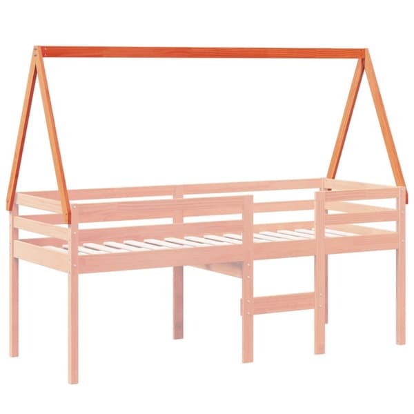 Tak till barnsäng vaxbrun 199x80,5x88 cm massiv furu