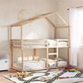 Miniatyrbillede 1 af 10: køjeseng uden madras 90x190 cm massivt fyrretræ