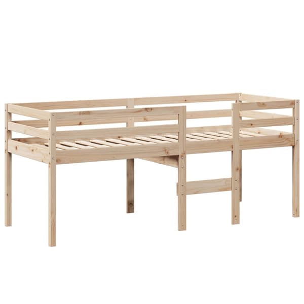 Hög säng med tak 90x190 cm massiv furu