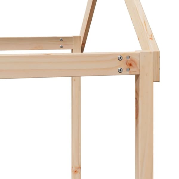 Hög säng med tak 80x200 cm massiv furu