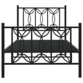 Miniatyrbillede 4 af 8: sengeramme med sengegavl og fodgærde 90x190 cm metal sort