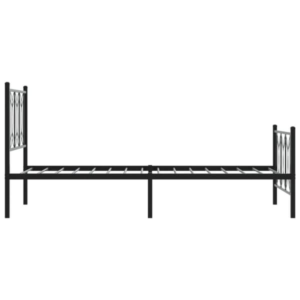 sengeramme med sengegavl og fodgærde 90x190 cm metal sort