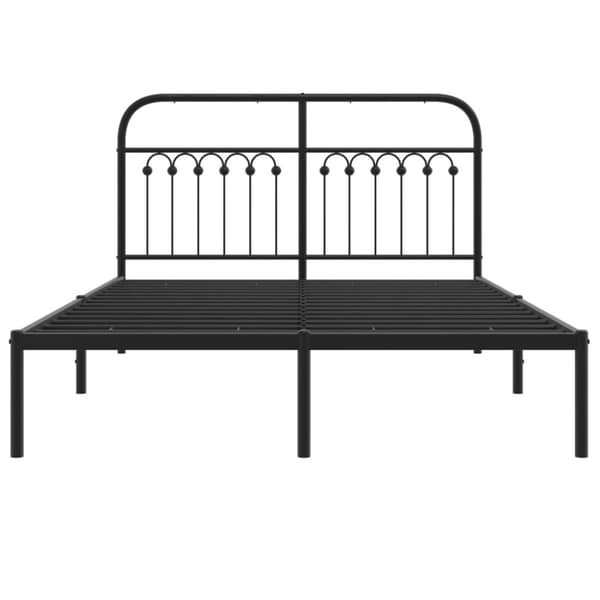sengeramme med sengegavl 135x190 cm metal sort