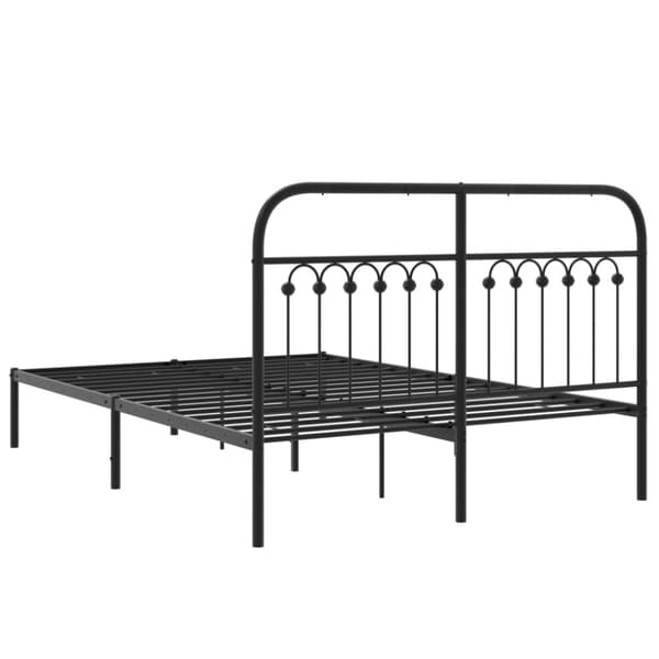 sengeramme med sengegavl 135x190 cm metal sort