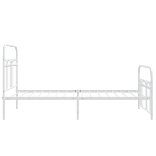 sengeramme med sengegavl og fodgærde 107x203 cm metal hvid