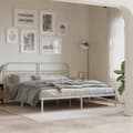 Miniatyrbillede 3 af 8: sengeramme med sengegavl 183x213 cm metal hvid