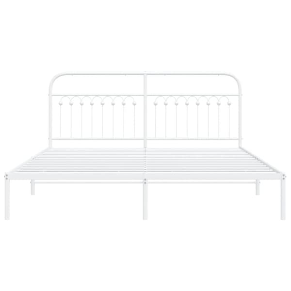 sengeramme med sengegavl 183x213 cm metal hvid
