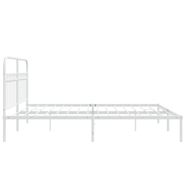 sengeramme med sengegavl 183x213 cm metal hvid