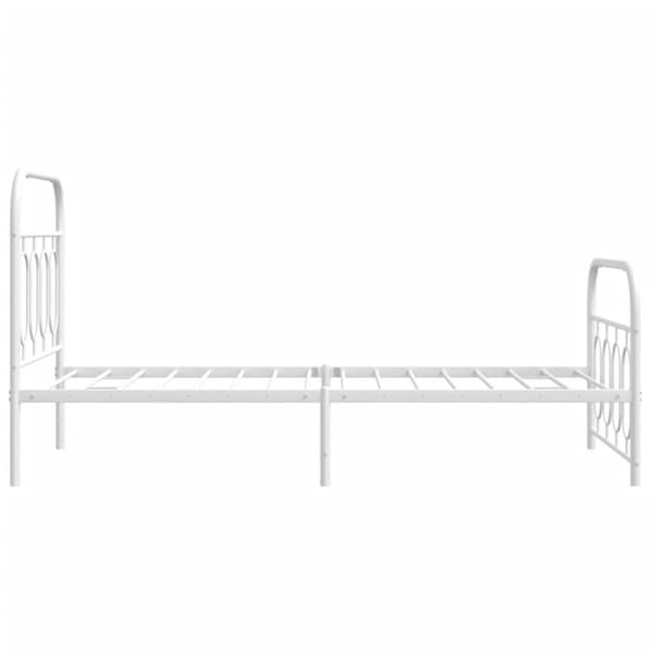 sengeramme med sengegavl og fodgærde 80x200 cm metal hvid