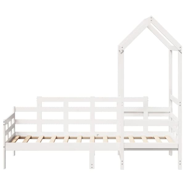 daybed med tag 80x200 cm massivt fyrretræ hvid
