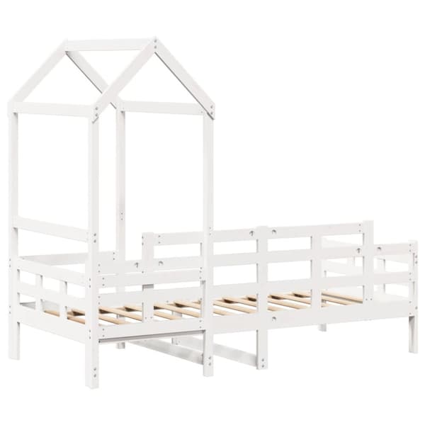 daybed med tag 80x200 cm massivt fyrretræ hvid