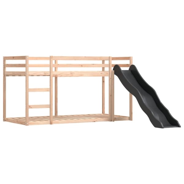 køjeseng med rutsjebane og forhæng 90x200 cm blå