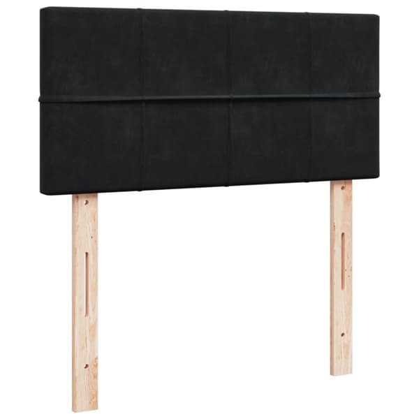 kontinentalseng med madras 100x200 cm fløjl sort