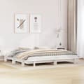 Miniatyrbillede 1 af 9: sengeramme uden madras 180x200 cm massivt fyrretræ hvid