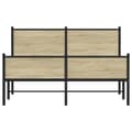 Miniatyrbillede 5 af 10: sengeramme med sengegavl og fodgærde 137x190 cm metal sonoma-eg