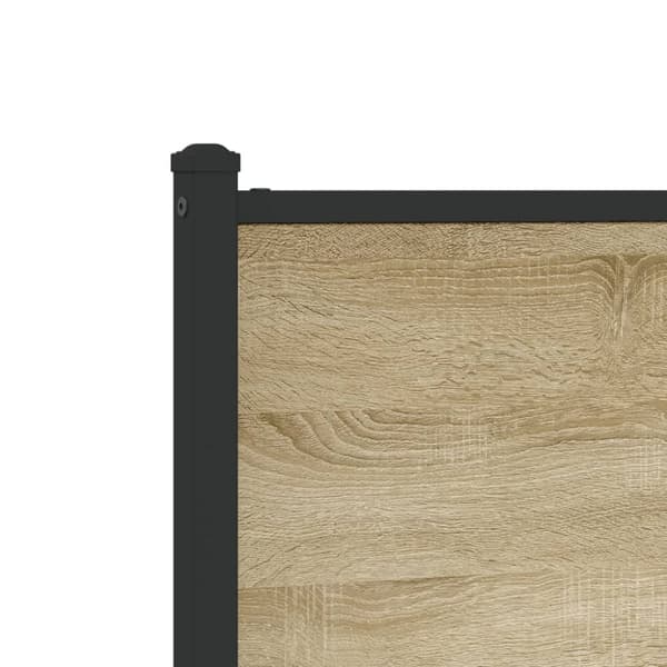 sengeramme med sengegavl og fodgærde 137x190 cm metal sonoma-eg