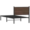 Miniatyrbillede 7 af 10: sengeramme med sengegavl 80x200 cm metal brun egetræsfarve