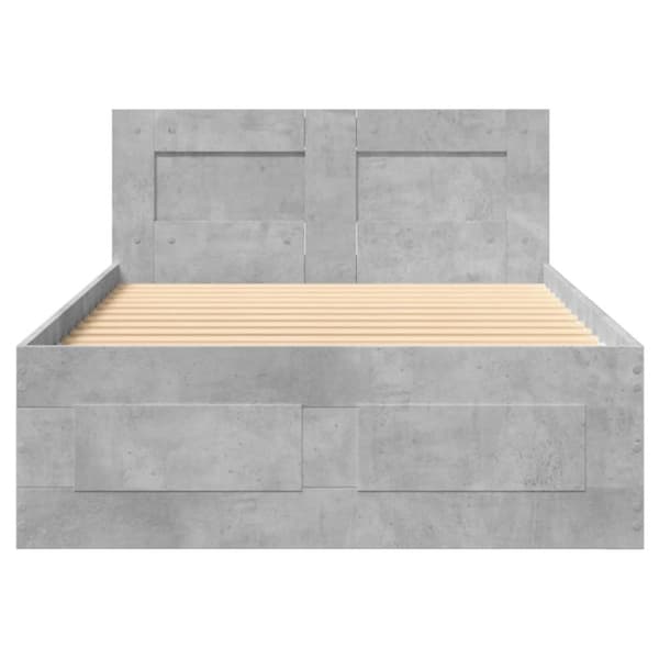 sengeramme med sengegavl 90x190 cm konstrueret træ betongrå