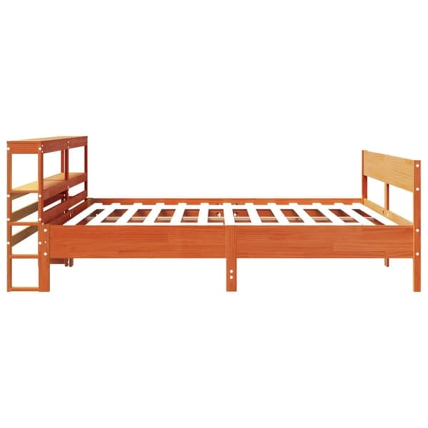 sengeramme uden madras 180x200 cm massivt fyrretræ gyldenbrun