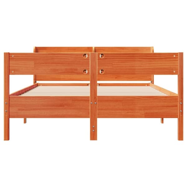 sengeramme uden madras 120x190 cm massivt fyrretræ gyldenbrun