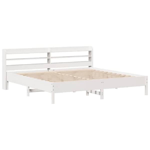 sengeramme uden madras 180x200 cm massivt fyrretræ hvid