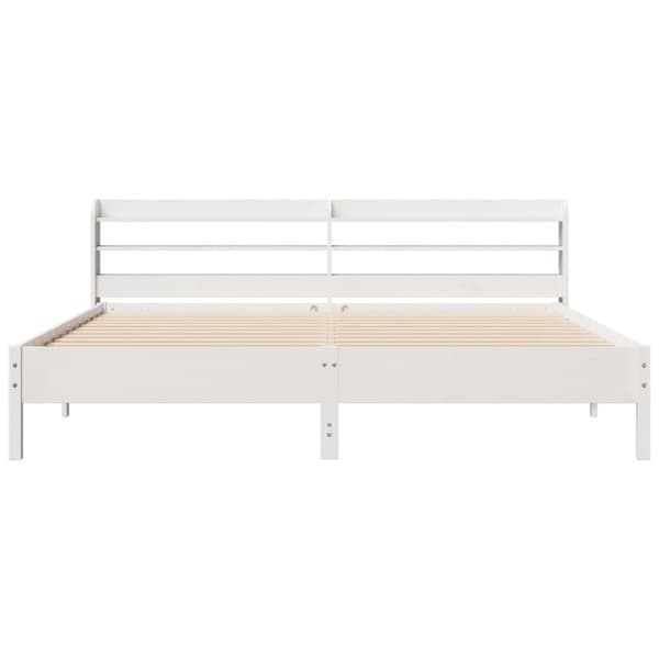 sengeramme uden madras 180x200 cm massivt fyrretræ hvid